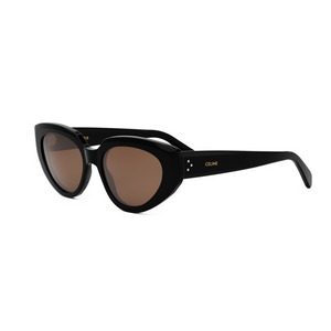 01E - Shiny Black with Brown Lenses