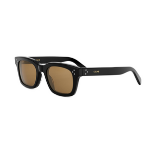 01J - Shiny Black with Brown Lenses