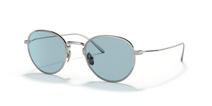 05Q05I - Satin Titanium with Blue Lenses