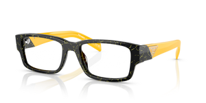 19D1O1 - Black/Yellow Marble with Clear Lenses