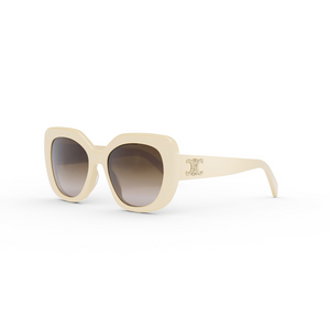 25F - Shiny Ivory with Brown Lenses