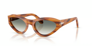 960/3A - Striped Brown with Clear Gradient Green Lenses