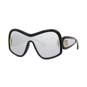 01C -  Shiny Black with Smoke Mirror Lenses