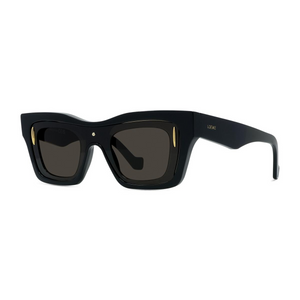 01E - Shiny Black with Brown Lenses