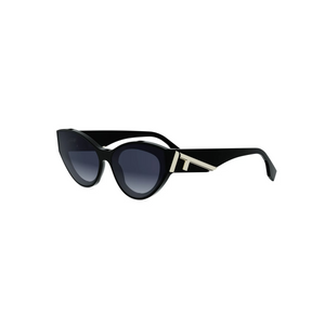 01W - Shiny Black with Blue Gradient Lenses