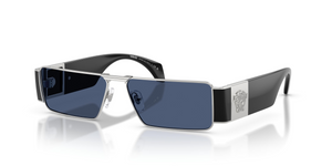 100080 - Silver with Dark Blue Lenses