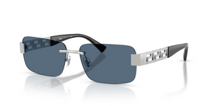 100180 - Silver with Dark Blue Lenses