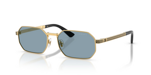 100280 - Gold with Light Blue Lenses