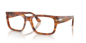 1157 - Striped Brown with Clear Lenses