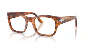 1157 - Striped Brown with Clear Lenses