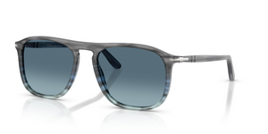 1205Q8 - Striped Grey Gradient Blue with Azure Gradient Blue Lenses
