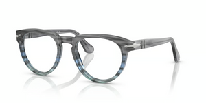1205 - Striped Grey with Clear Lenses