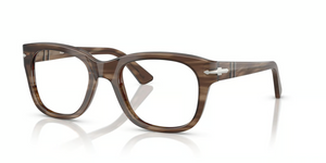1208 - Striped Brown with Clear Lenses