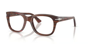 1223 - Striped Burgundy with Clear Lenses