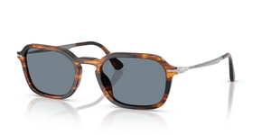 123556 - Striped Black & Brown with Light Blue Lenses