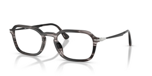 1238 - Striped Black & Grey with Clear Lenses