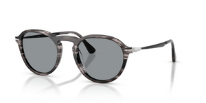 1238R5 - Striped Black & Grey with Blue Lenses