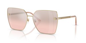 12527E - Pale Gold with Light Pink Mirror Gradient Silver Lenses