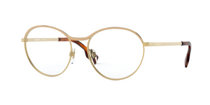 1296 - Beige/Gold with Clear Lenses