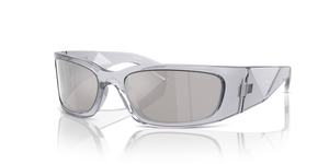 12R2B0 - Transparent Grey with Light Grey Mirror Silver Lenses