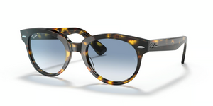 13323F - Yellow Havana with Light Blue Gradient Lenses