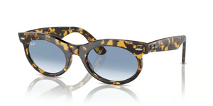 13323F - Yellow Havana with Clear Blue Lenses