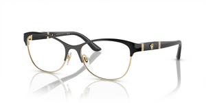 1366 - Black/Pale Gold with Clear Lenses