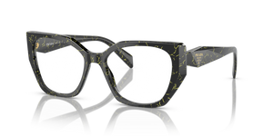 19D1O1 - Black/Yellow Marble with Clear Lenses