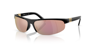 1AB90J - Black with Dark Grey Mirror Pink Lenses