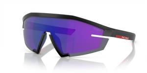 1BO05U - Matte Black with Dark Blue Mirror Violet Lenses