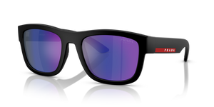 1BO05U - Matte Black with Dark Blue Mirror Violet Lenses
