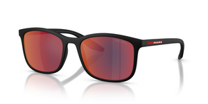 1BO08F - Matte Black with Dark Grey Mirror Blue/Red Lenses