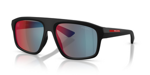 1BO08F - Matte Black with Dark Grey Mirror Blue/Red Lenses