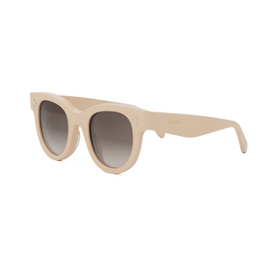 24F - Shiny White with Brown Gradient Lenses