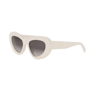25F - Shiny White with Brown Gradient Lenses