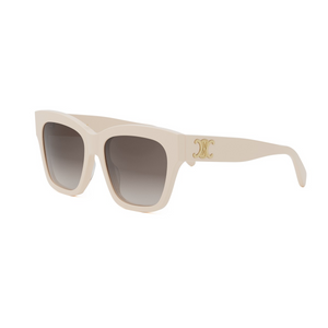 25F - Shiny White with Brown Gradient Lenses