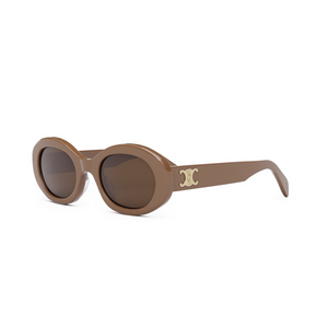 45E - Shiny Opaline Pink with Brown Lenses