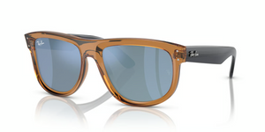 6711GA - Transparent Camel Brown with Light Blue Lenses