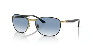 90003F - Black On Gold with Blue Lenses