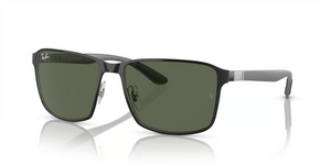 914471 - Black On Silver with Dark Green Lenses