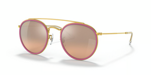 92373E - Gold with Pink Mirror Gradient Grey Lenses