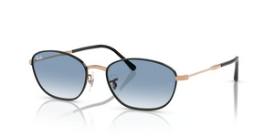 92723F - Black On Rose Gold with Clear Gradient Blue Lenses