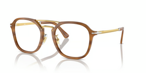 960 - Striped Brown with Clear Lenses