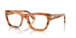 960 - Striped Brown with Clear Lenses