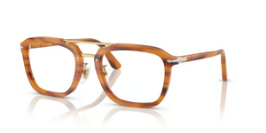 960 - Striped Brown with Clear Lenses