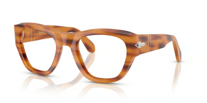 960 - Striped Brown with Clear Lenses