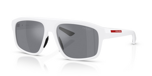 AAI40A - Matte White with Light Blue Mirror Silver Lenses