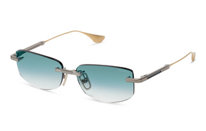 DTS182-A-03 Antique Silver - White Gold with Dark Turquoise to Clear Gradient Lenses