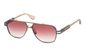 DTS436-A-03 Black Iron - Yellow Gold with Dark Burgundy to Clear Gradient Lenses