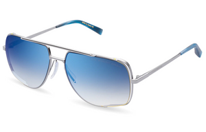 DRX-2010-K-PLD-60-Z Black Palladium with Grey to Clear Gradient - Soft Blue Mirror Lenses